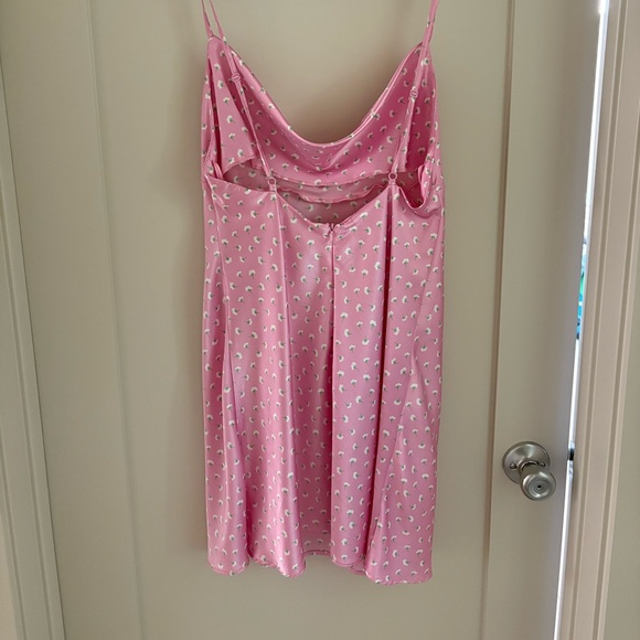 Zara Pink Satin Slip Dress - Picture 2 of 3